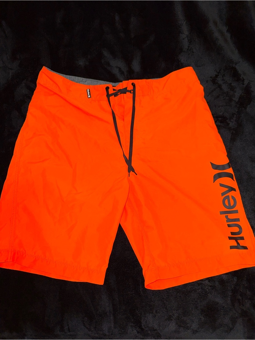 Hurley Men's Bright Orange Boardshorts with Black Logo